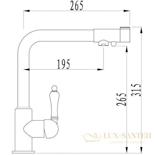 смеситель zorg sanitary zr320yf-33 для кухни, хром