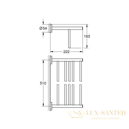 полка для полотенец grohe baucosmopolitan 40462001, хром