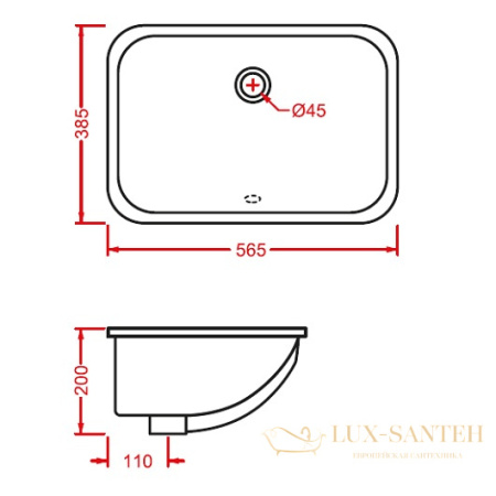 раковина встраиваемая снизу artceram washbasins nettuno ntl001 01 00 565х385 мм, белый