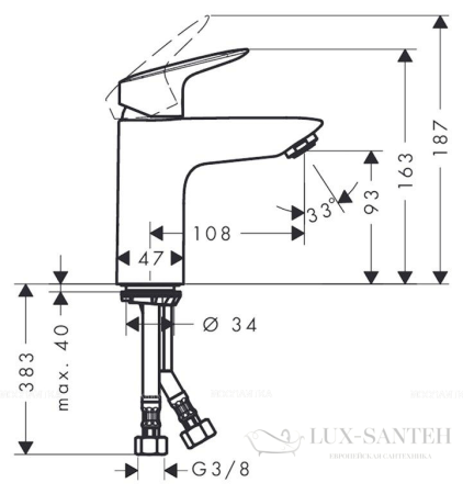 смеситель для раковины hansgrohe logis 71107000