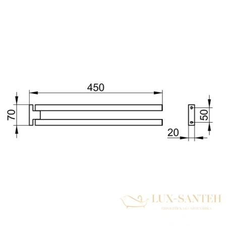 полотенцедержатель keuco edition 90 19118010000 45 см, двойной