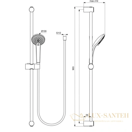 комплект смесителей ideal standard ceratherm t100 bc985aa, хром