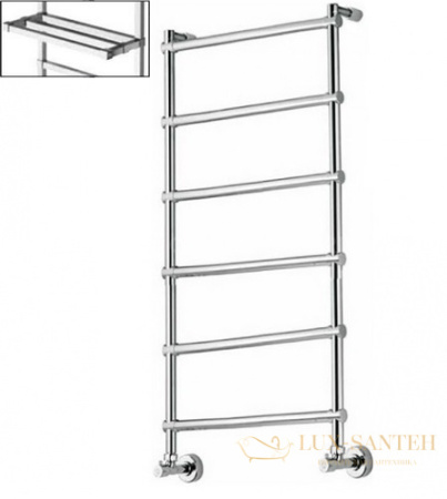 полотенцесушитель водяной margaroli sole 4424706crp, с полкой, высота 107.2 см, ширина 53 см, хром