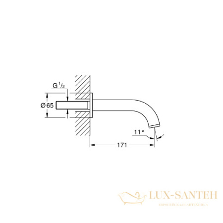 излив grohe atrio 13139dc3 для ванны, сталь