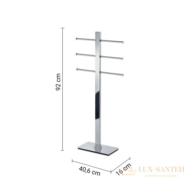 стойка gedy bridge 7631(13): 3 передвижных полотенцедержателя, хром