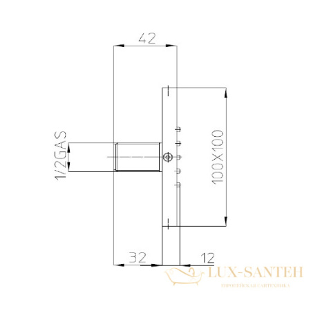 боковая форсунка bossini cubic flat i00176.073, черный матовый