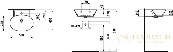 раковина laufen the new classic 8.1585.2.757.109.1 подвесная 50 см, белый матовый 