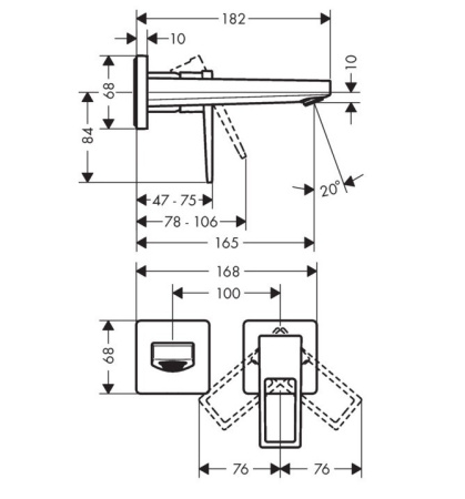 смеситель для раковины hansgrohe metropol 74525000, хром