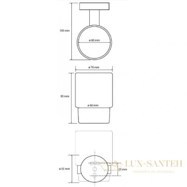 стакан bemeta graphit 156110012, графит