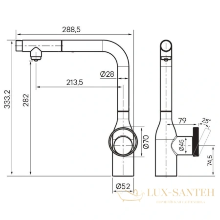 смеситель paulmark urban ur213104-ni для кухни с подключением к фильтру, никель