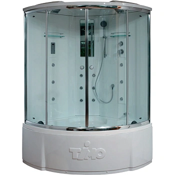 душевая кабина timo lux t-7755 150x150x230 см, стекло прозрачное