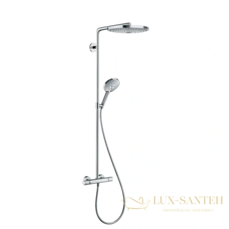 душевая стойка hansgrohe raindance select 300 2jet showerpipe хром 27133000