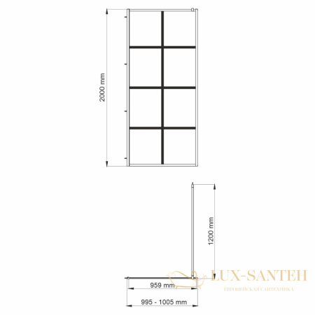 душевая перегородка wasserkraft  glan 66w44, цвет черный