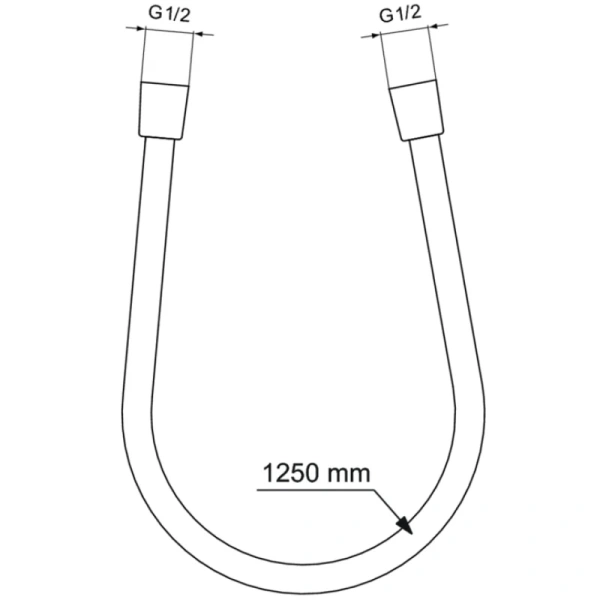 душевой шланг ideal standard idealrain be125xg 125 см, черный матовый