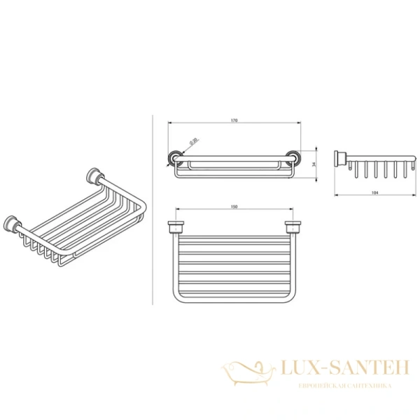 полка sonia accessories 182824, черный матовый