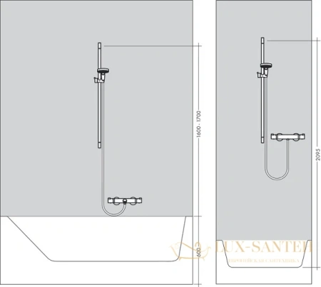 душевой гарнитур hansgrohe crometta 1jet 650 26533400 со штангой 65 см, белый/хром