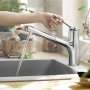 кухонный смеситель hansgrohe zesis m33 74800000 с выдвижным изливом