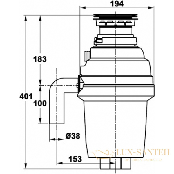 измельчитель пищевых отходов zorg zr-75 d grafit, графит