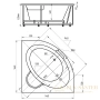 акриловая ванна aquatek калипсо kal146-0000045 без гидромассажа, с фронтальным экраном