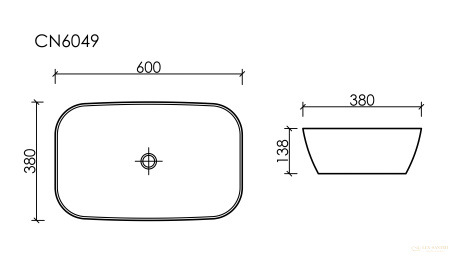 умывальник чаша накладная овальная голубой матовый, ceramica nova element 600*380*138мм cn6049ml