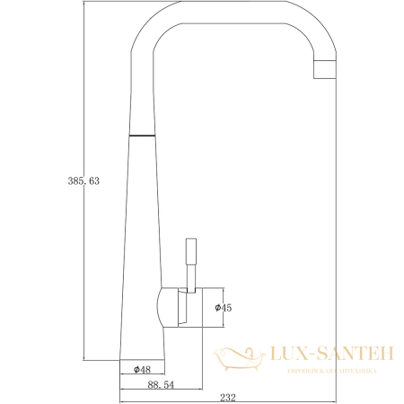 смеситель zorg steel hammer sh 5183 inox для кухни, нержавеющая сталь