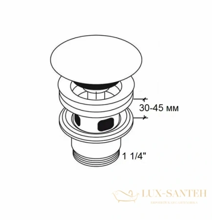 донный клапан villeroy & boch 68080001, альпийский белый