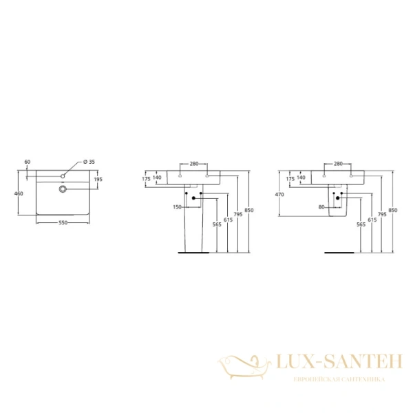 раковина ideal standard connect cube e784401 55 см, белый