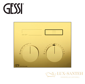 термостатический смеситель gessi hi-fi compact 63002.246 для душа, gold pvd