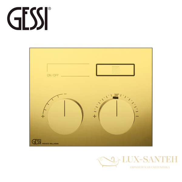 термостатический смеситель gessi hi-fi compact 63002.246 для душа, gold pvd