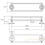 полотенцедержатель двойной 65,5 см bemeta retro 144204238, хром/золотой