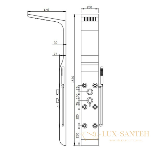 душевая панель rgw shower panels 21140102-03 sp-02, белый