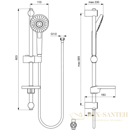 комплект смесителей ideal standard ceraflex bd001aa, хром