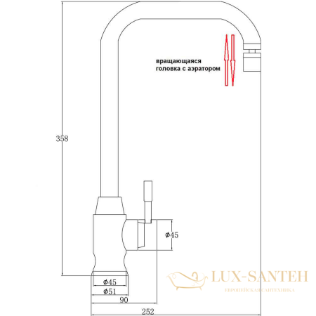 смеситель zorg steel hammer sh 5177 inox для кухни, нержавеющая сталь