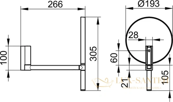 косметическое зеркало keuco plan 17649370002