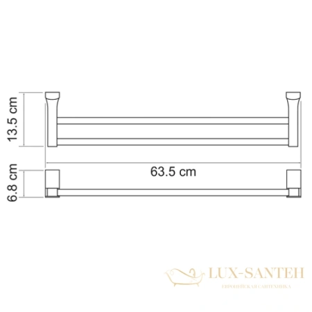 полотенцедержатель wasserkraft exter k-5240 63,5 см, светлая бронза