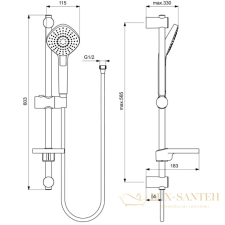 комплект смесителей ideal standard esla bc264aa, хром