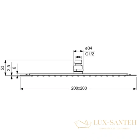 душевой комплект ideal standard esla bd002xc 200 мм, хром