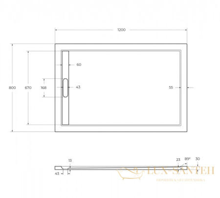 экран для поддона из искусственного мрамора cezares tray-as-ah-140/80-100-scr, белый