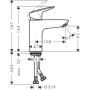 смеситель для раковины hansgrohe logis 71103000, хром