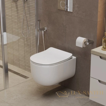 подвесной безободковый унитаз belbagno soft bb084ch-tor, белый