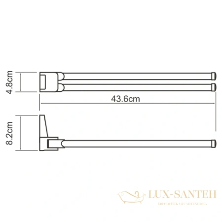 полотенцедержатель wasserkraft lopau k-6031 43,6 см, хром