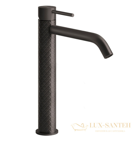 смеситель для раковины высокий gessi 316 intreccio 54106.707, black metal brushed pvd