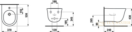 биде laufen the new classic 8.3085.1.400.302.1 подвесное, белый глянцевый 