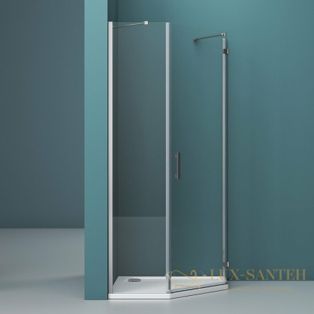 душевой уголок belbagno kraft kraft-p-1-90-c-cr-r 90х90 см профиль хром, стекло прозрачное 