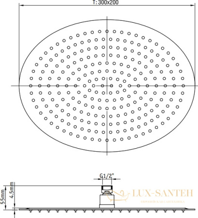 верхний душ rgw shower panels 21148330-01 sp-83-30, хром