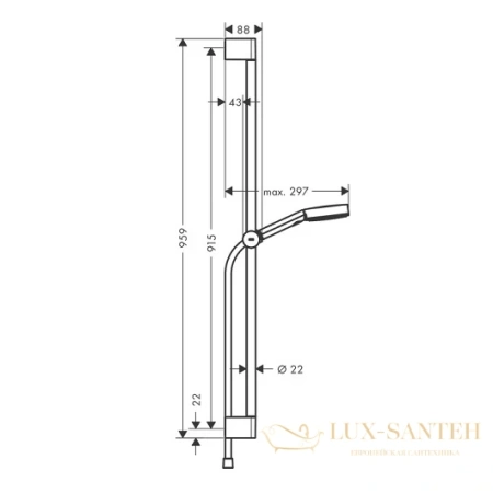 душевой гарнитур hansgrohe pulsify select 105 3jet relaxation 24170000 хром