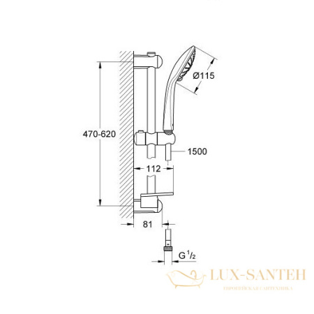 душевой гарнитур grohe euphoria 110 massage 27243001, хром