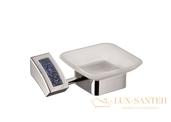 мыльница стеклянная sanibano estrella h9300/15bb настенная, хром-кристаллы swarovski bermuda blue