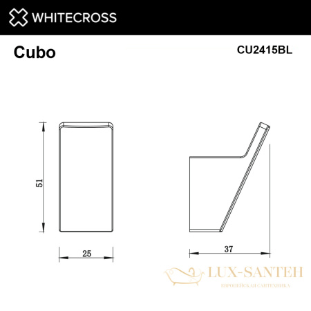 крючок whitecross cubo cu2415bl, черный мат