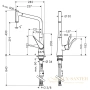 смеситель для кухни hansgrohe metris сталь 14820800